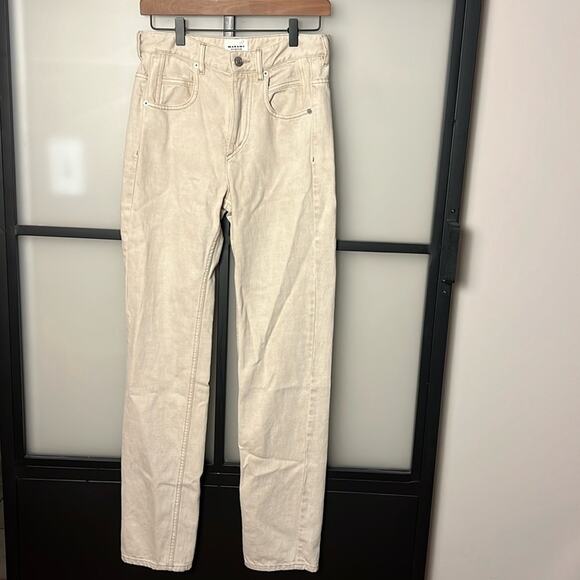 ISABEL MARANT ETOILE Off-White Vendelia Jeans Size 34 (US 24) - Picture 1 of 8